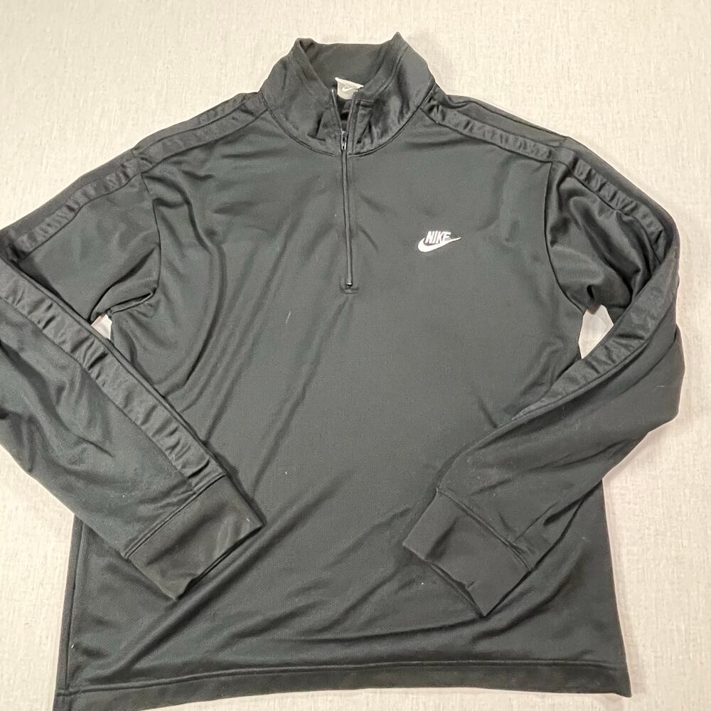 Nike Black Quarter Zip Pullover Men’s Large Athletic Long Sleeve Training Top